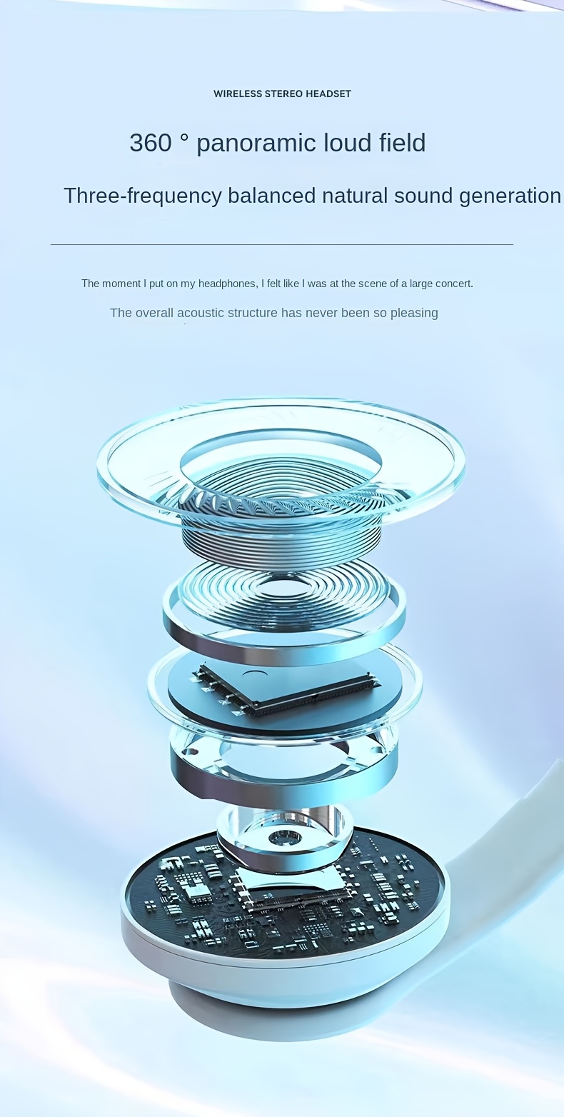 B39 Wireless Headphones, Over-Ear Headset with Microphone, Noise Cancellation, Foldable Lightweight Design, Deep Bass
