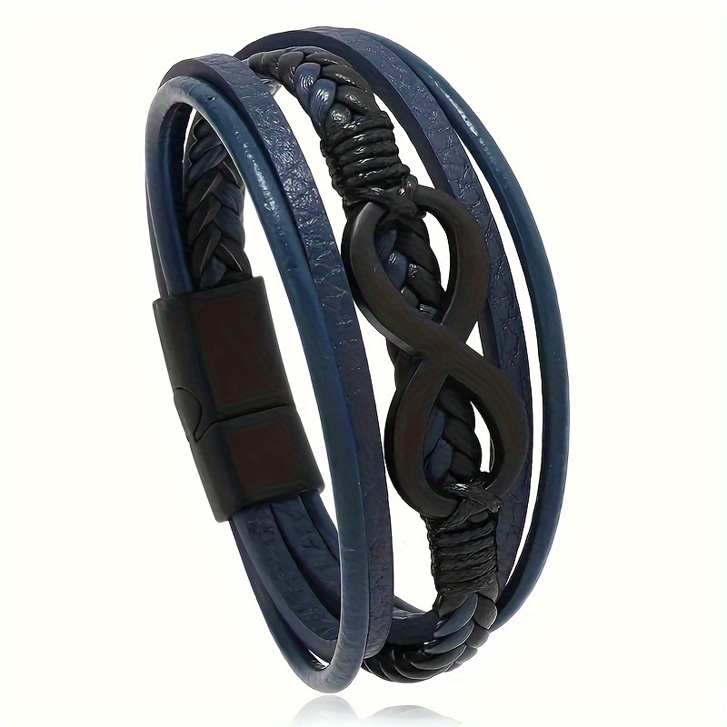 Men's Wolf Head PU Leather Bracelet Casual Jewelry