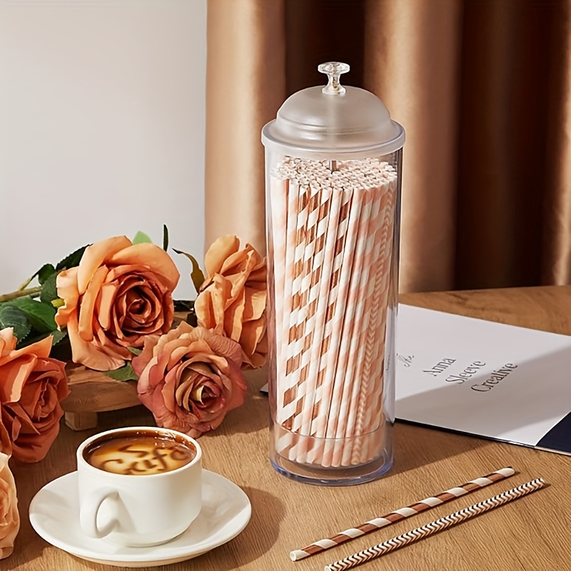 Straw Holder Multipurpose Storage Tube Reusable Straw Rack Dustproof Milk Tea Shop Fast Food Restaurant Straw Bucket Straw Dispenser Straw Stand Suitable for Home, Restaurants, Cafes, Bars, etc