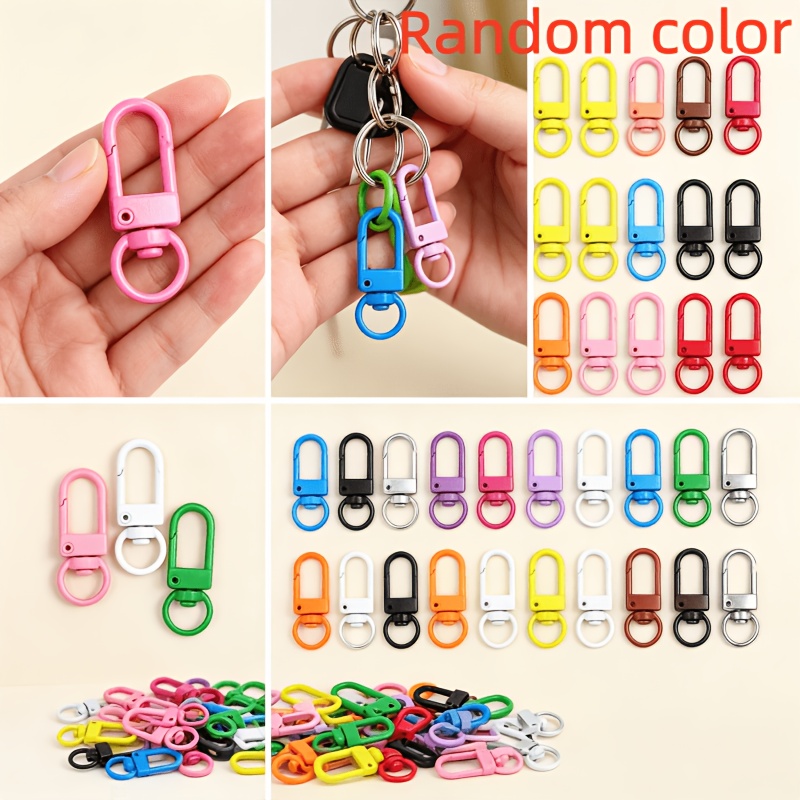 TEMU 100pcs Multicolor Women's Keychains, Keychains Random Colors Rotatable Door Hooks Lobster Clasps Clasps Multicolor Rotatable Hooks Keychains For