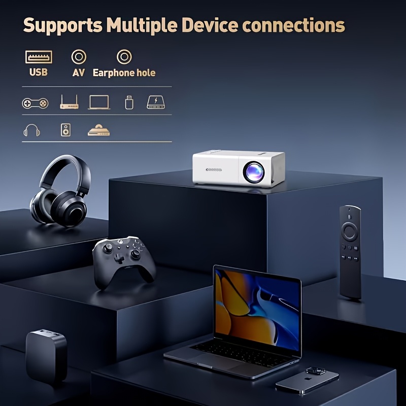 Smart Mini Movie Projector with Remote Control & Speaker