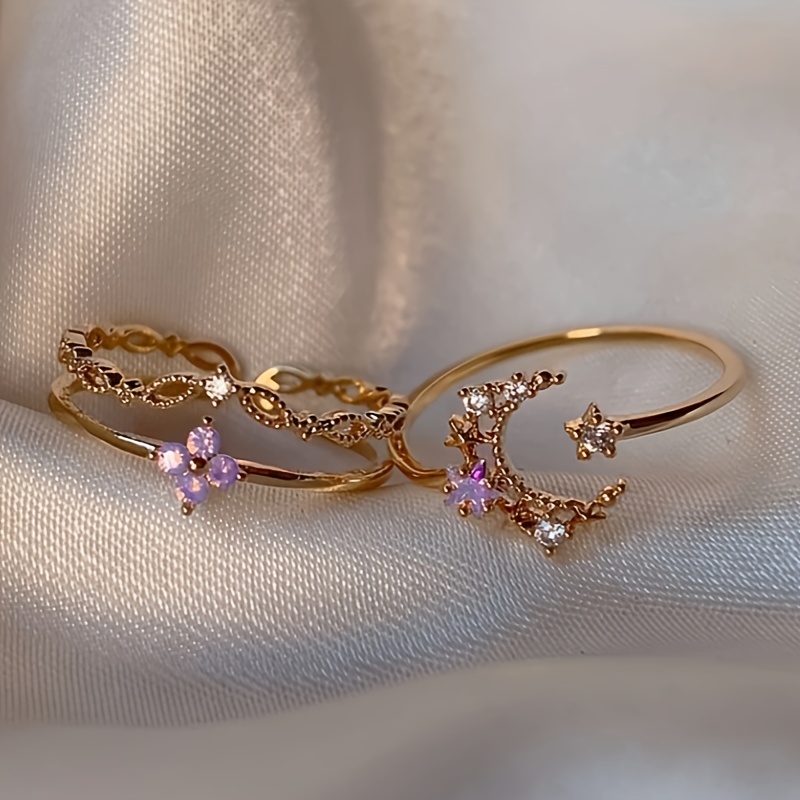 2pcs womens fashion ring simple fashionable star - Temu