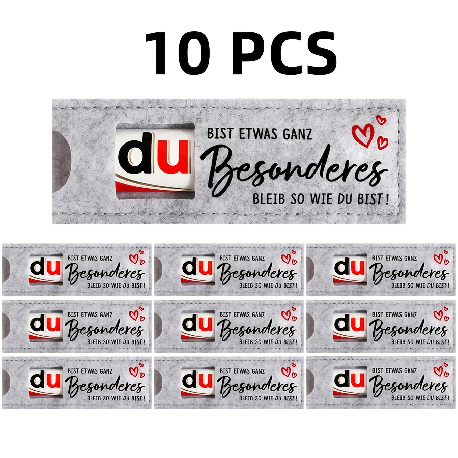 Gift For Her/him 5/10pcs Felt Party Gift Box Packaging, German - "du Bist Etwas Ganz Besonderes, Bleib So Wie Du Bist!" Chocolate Box, Gift, Suitable As Wedding, Baptism, Birthday, Farewell Gift