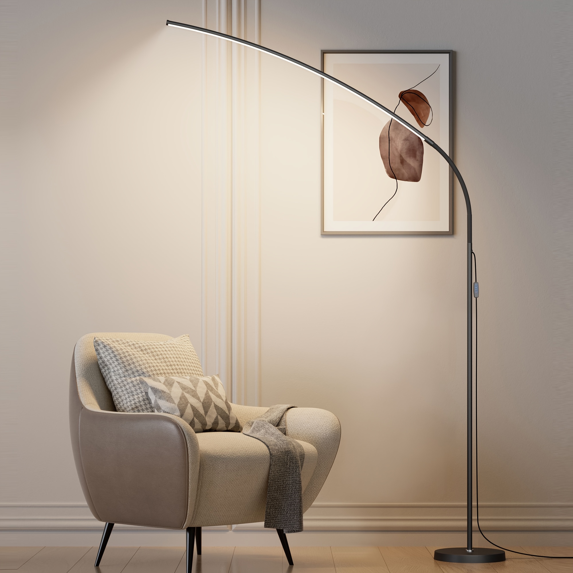 

68" Floor Lamps For Living Room With 3 Color Temperatures, Standing Lamp Tall With Adjustable Acrylic Shade, Tall Lamps For Living Room Bedroom Office Classroom Dorm Room