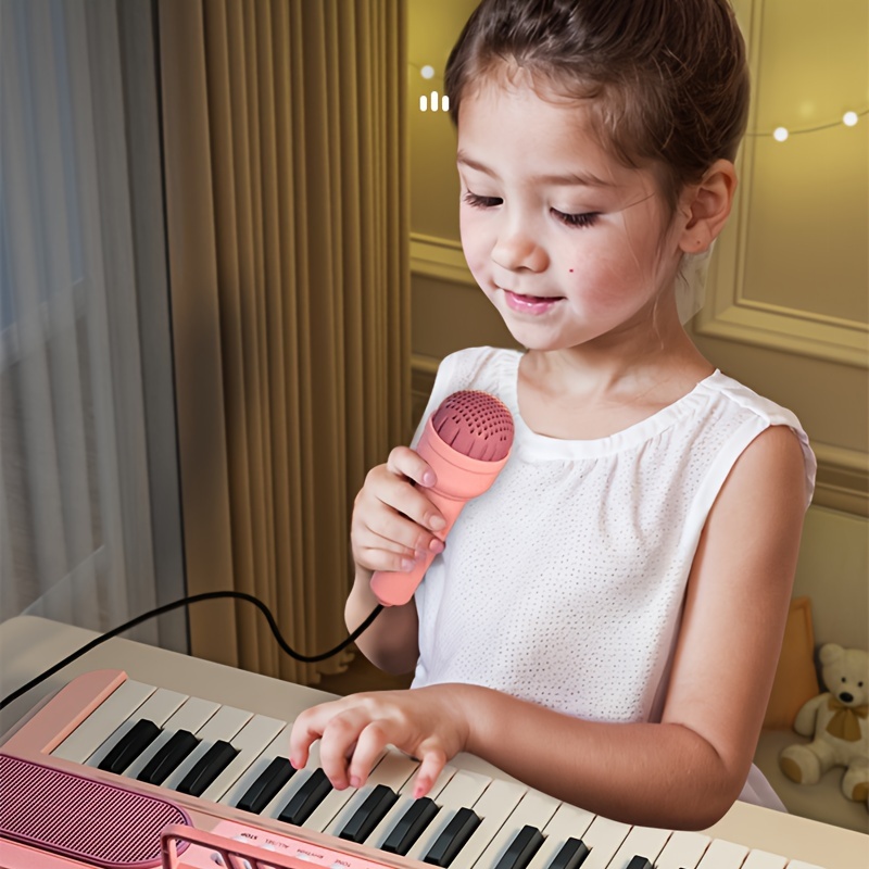  keyboard key multifunction early education musical instrument beginners piano for boys girls finger music playset ideal for christmas halloween birthday gift battery usb powered abs material rose red options details 4