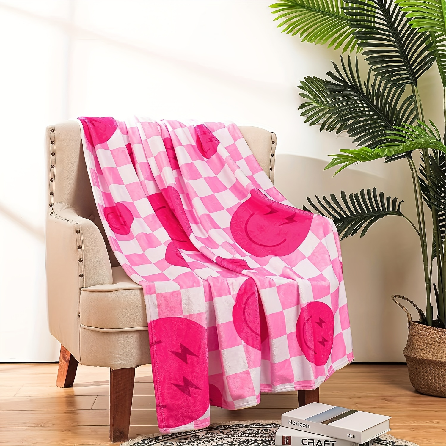 

Smile Flannel Blanket - , Tear-, Bedding For , Sofa, , And