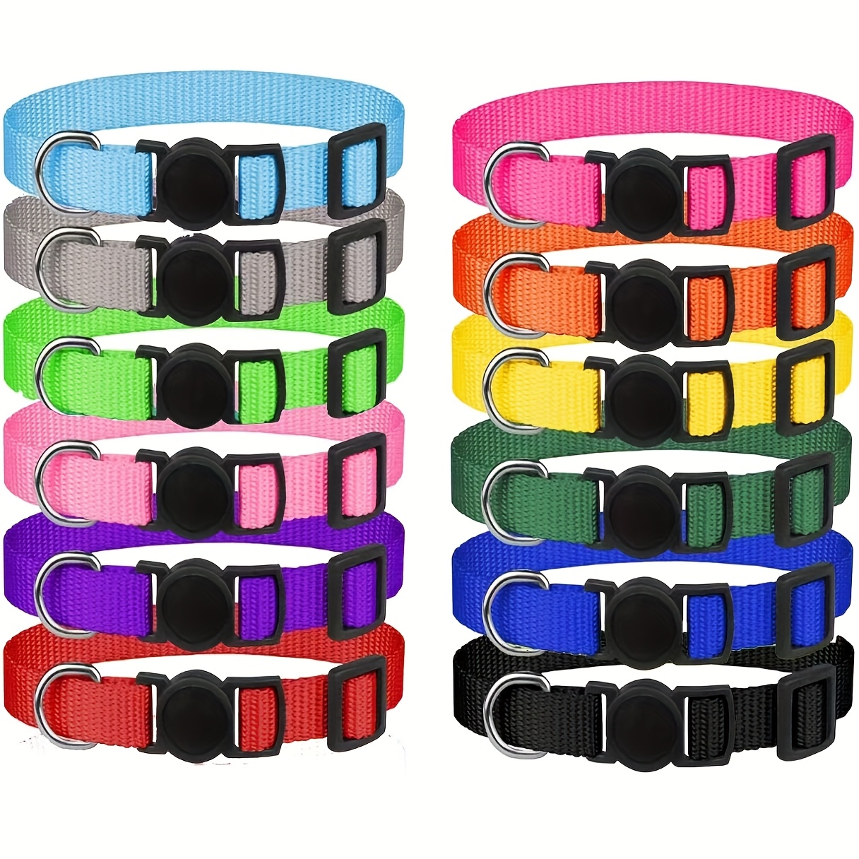 Image of 12 Pack Puppy Collars, Puppy Collars For Small Puppies Litter Safety Soft Nylon Whelping Collars Newborn Puppy Collars For Litter Puppies Collars