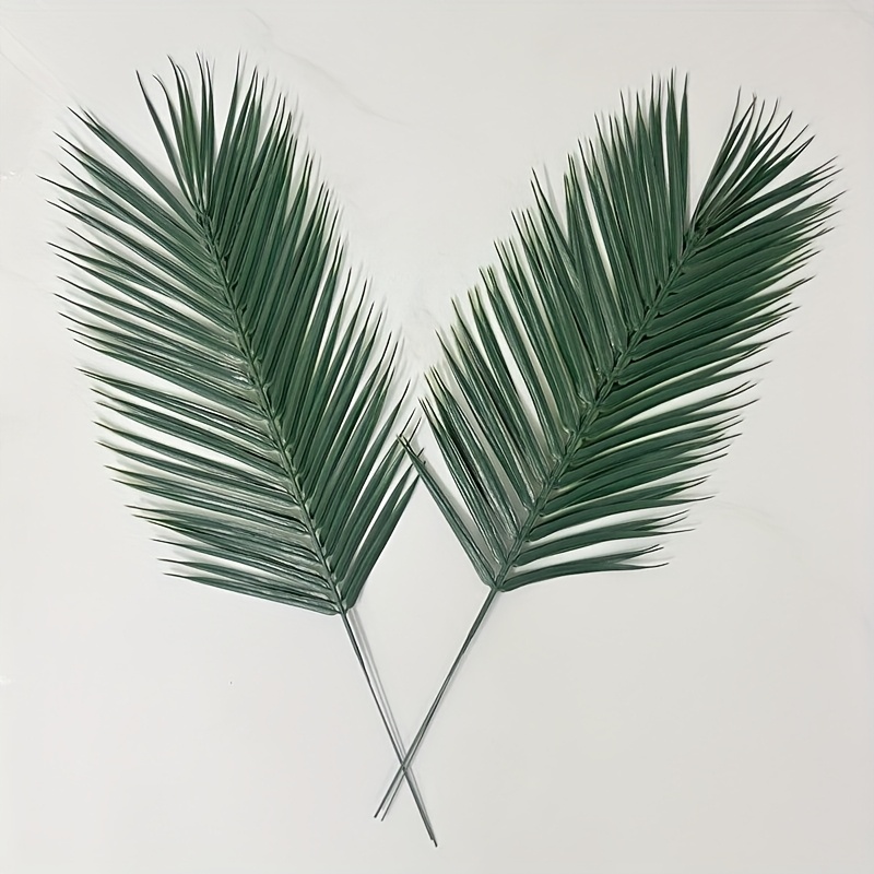 Image of 10pcs Plastic Material Faux Greenery Palm Arrangement Decoration Faux Green Leaves Faux Decoration Leaves Garden Decoration Home Decor Faux Leaves