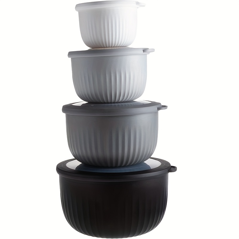 Prep Bowls With Lids-deep Nesting Plastic Small Mixing Bowl Set With Lids, 8pcs Set - Deep Bowls, Blue , Blue Green/, Color