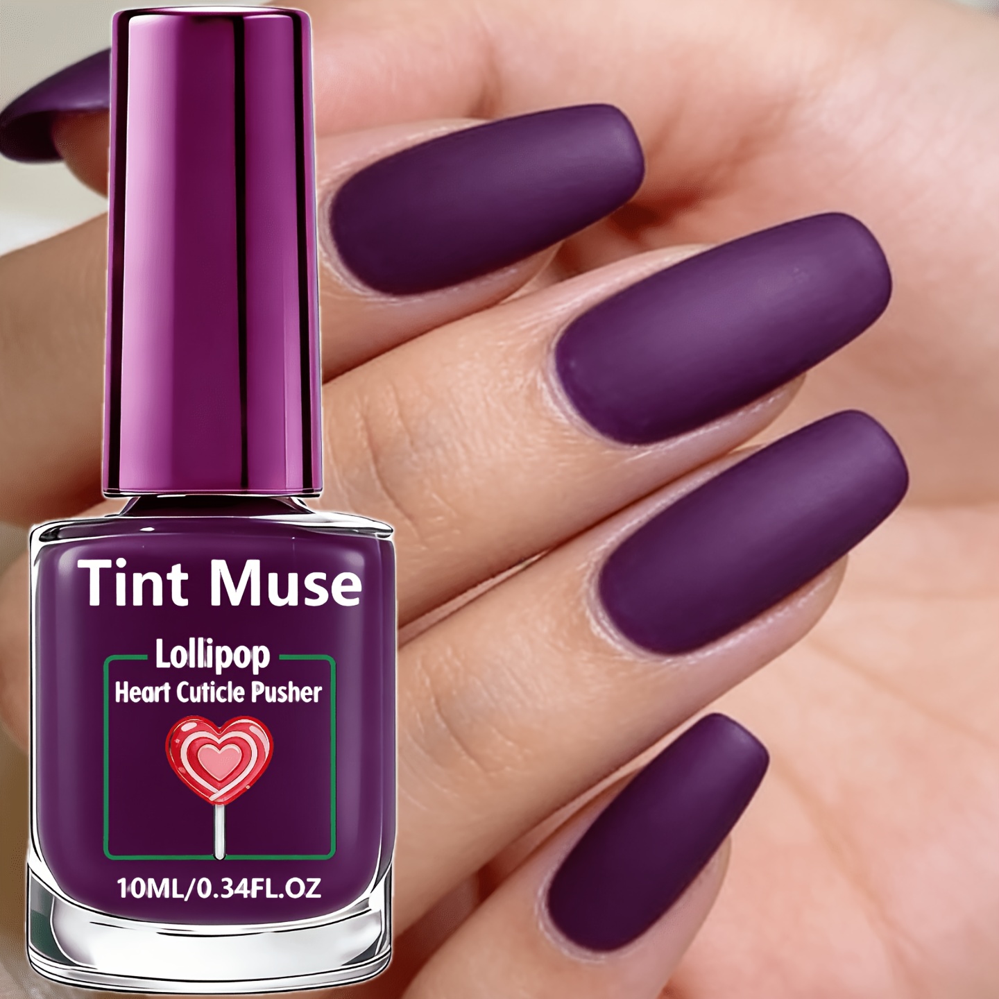 Matte Frosted Plum Purple Nail Strengthener 10ml, No-bake Quick-dry Formula, Velvet Matte Texture, For Prom Parties, Women's Gifting, Salon-quality Results, Date Night, Everyday Versatile Nail Polish
