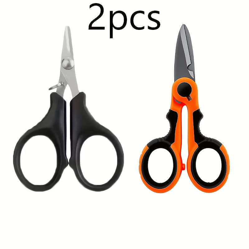 Image of 2pcs Of Stainless Steel Fishing Scissors - Multi-colored Braided Line Cutters And Strippers, Featuring Ergonomic Handles, A Durable Tool Suitable For All , Perfect For Thanksgiving
