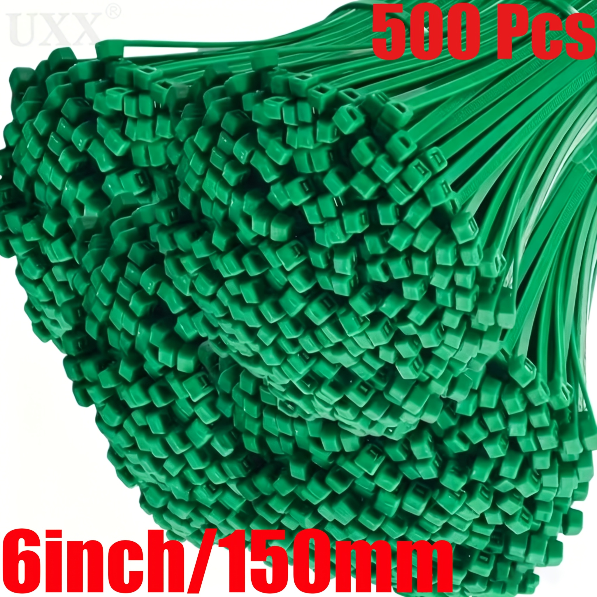 TEMU 500 de serrage verts en nylon, taille 6 pouces, attaches de jardin haute résistance pour la fixation de , organisation de faisceaux de câbles,