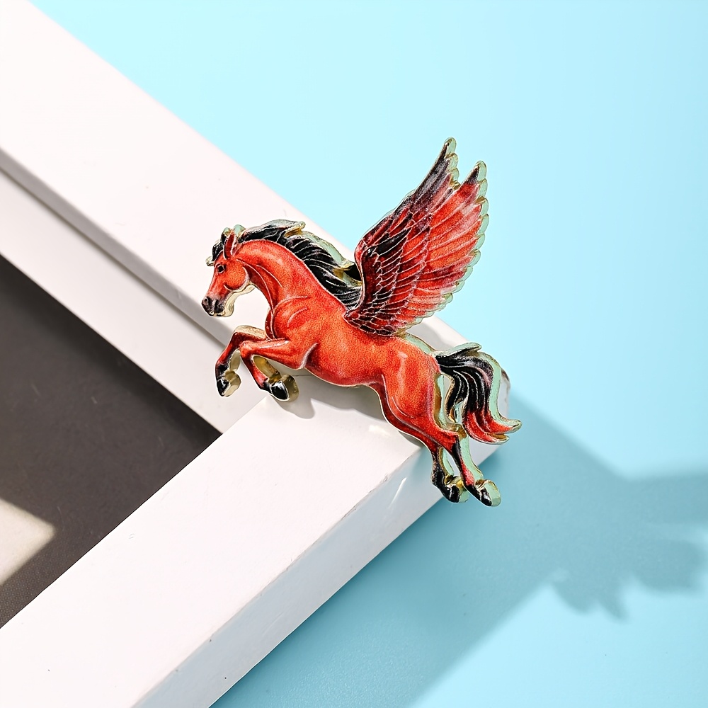 White Horse Enamel Brooch Pin, Decorative Badge