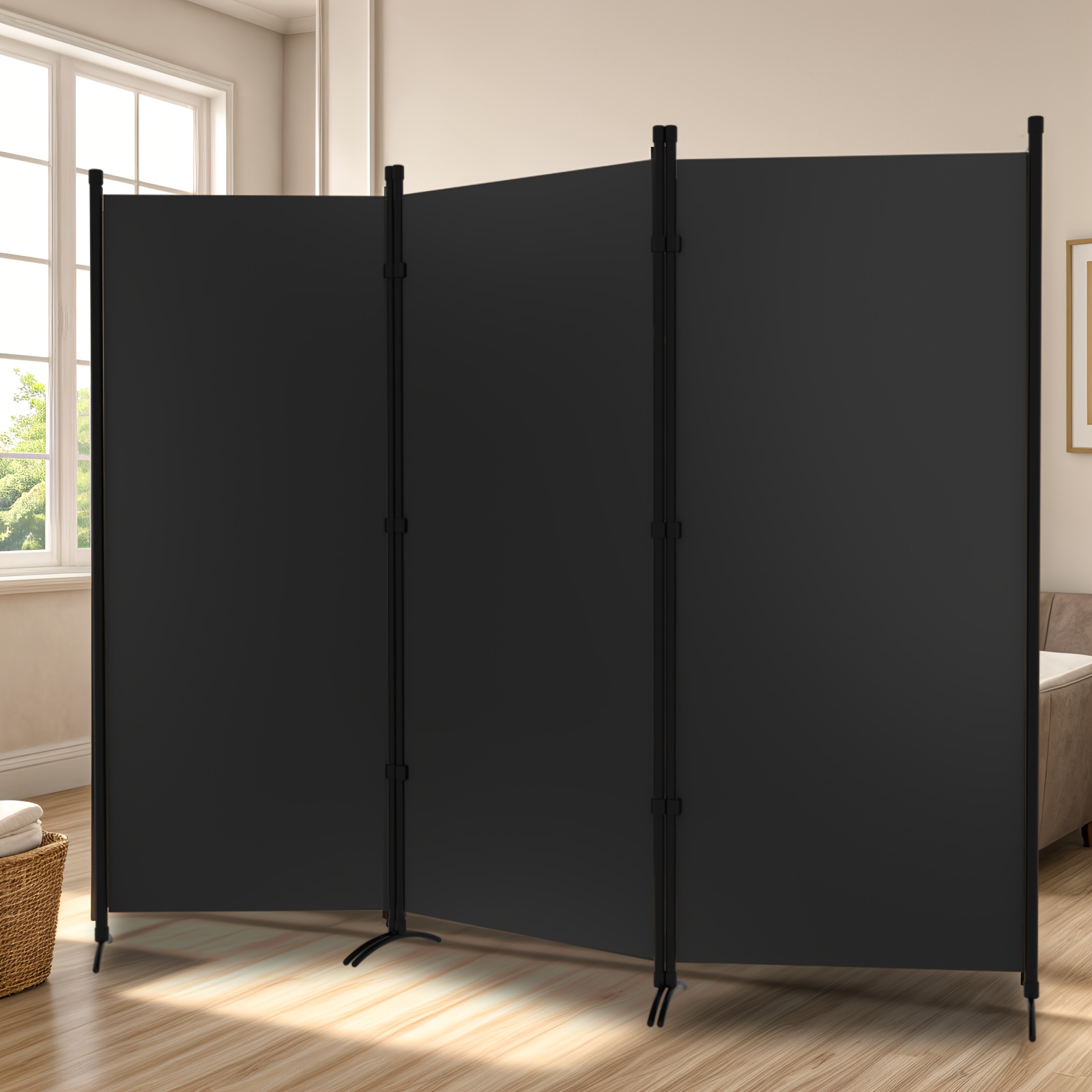 TEMU Large Folding Panel Portable Stand Room Dividers Privacy Screen For Bedroom Dining Room Screens Curtains Partition Home Office Dorm Separation(3
