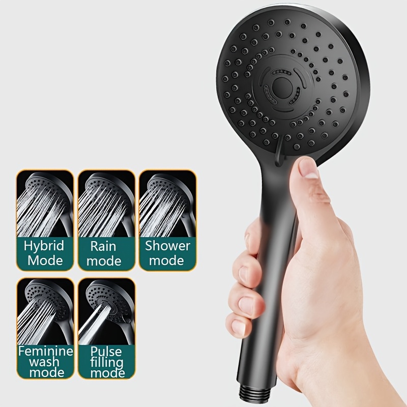Household Pressurized Shower Head with Five-Setting Adjustable Spray