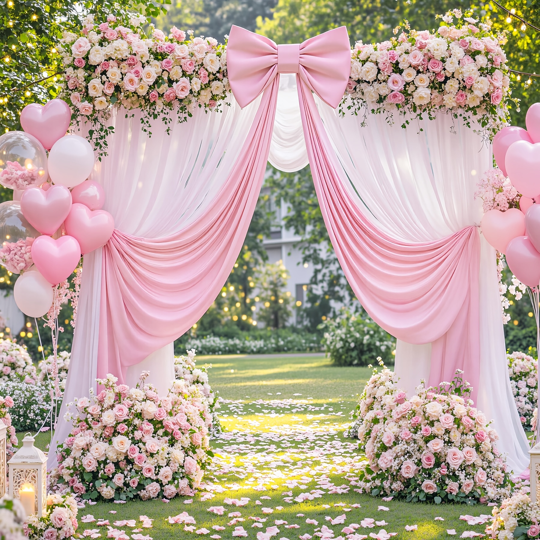 TEMU Extra Large Bow Party Backdrop Coquette Room Decor Enormous Bowknot For Birthday Wedding Baby Bridal Shower Christmas Decoration, Huge Bow Wall