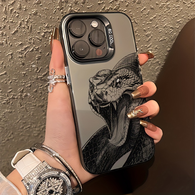 

High-end Black Poisonous Snake Phone Case For Iphone Models 7/8 Plus Through 15 Pro Max