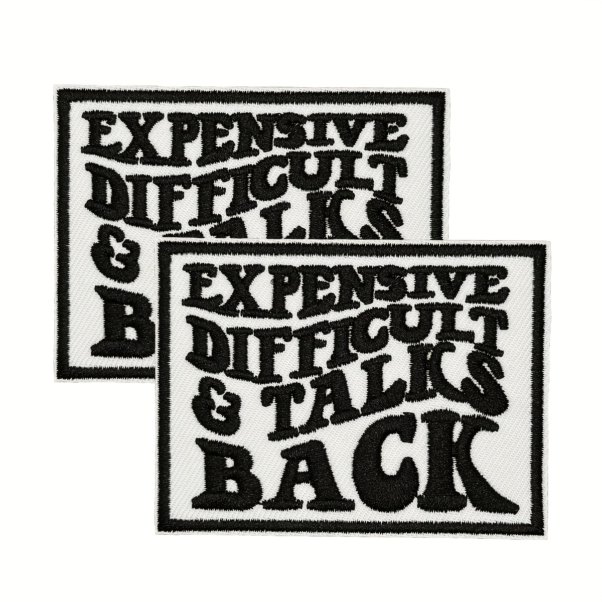 TEMU 2pcs ", & Back" High-quality Embroidered Patch For Clothing, Bags, And Paving Hats