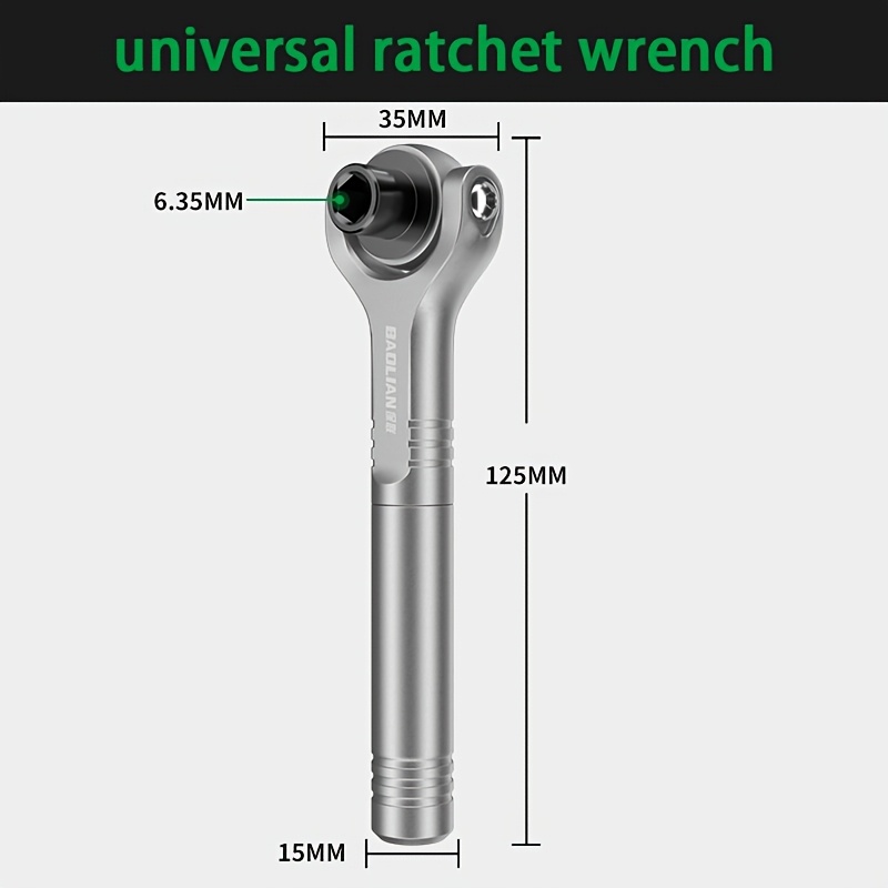 TEMU Portable Universal Ratchet Wrench Socket Bit Set, And Reverse Quick Interchangeable Screwdriver, Tightening Tool For Narrow Spaces, Multi-angle