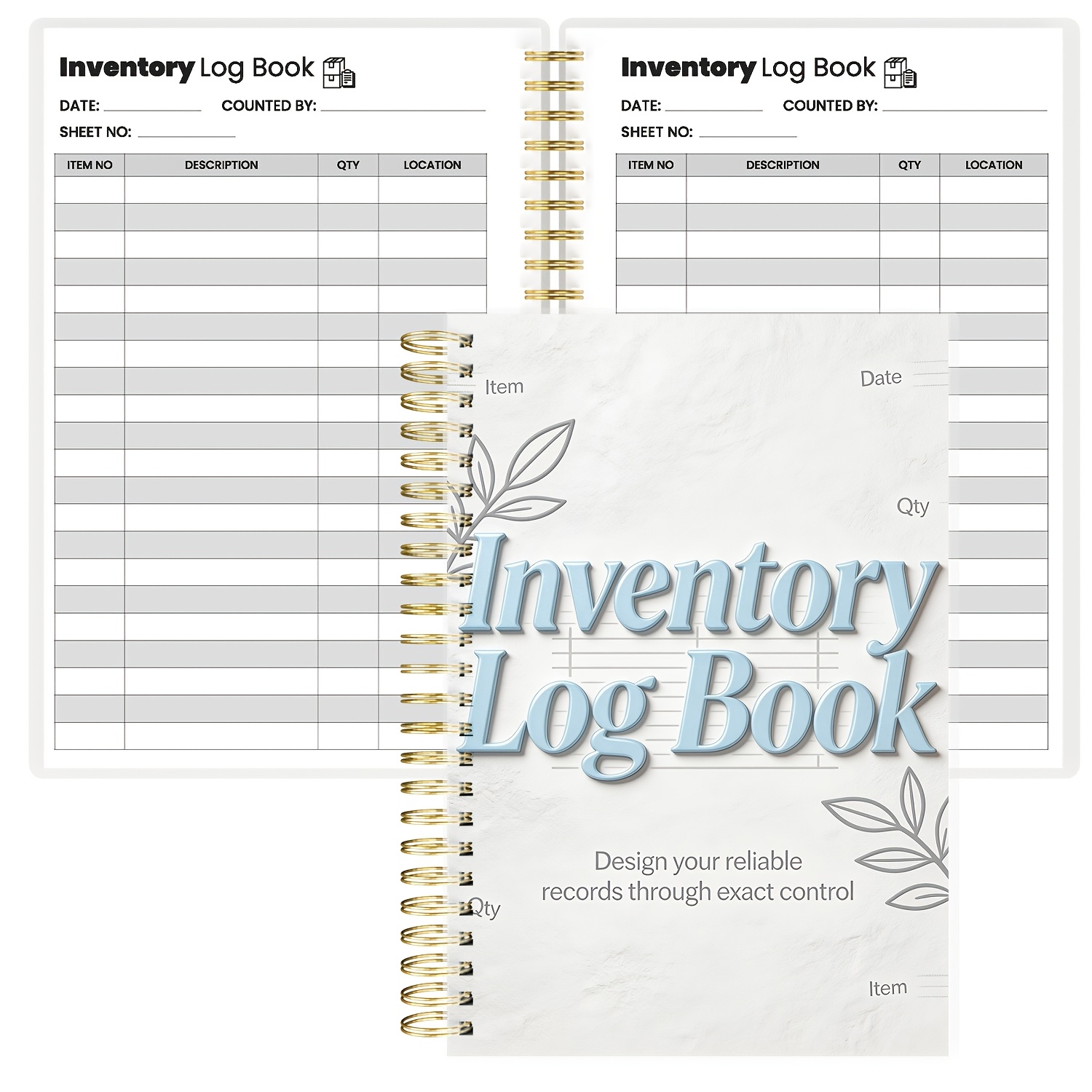 TEMU Stock Control Record Log Book - Professional Inventory Management For Small Business, A5 Spiral Bound With Multiple Cover Options, Protective