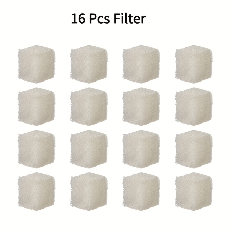 TEMU 16pcs Cat Water Fountain Filters, High-density Sponge Filters, Capture Hair And Residue, Compatible With Pet Water Dispensers, Multiple