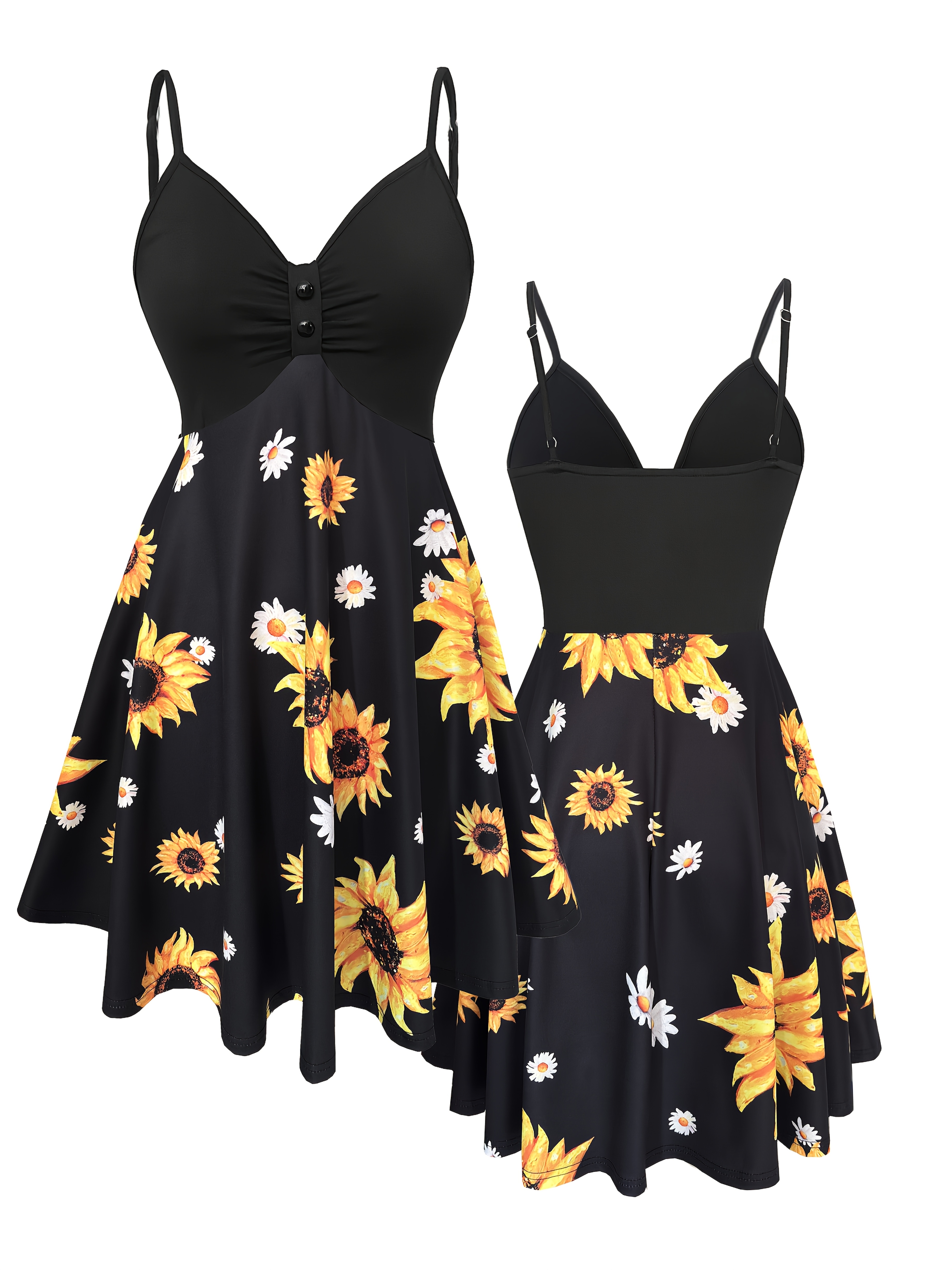 sunflower dress sold on Temu United States