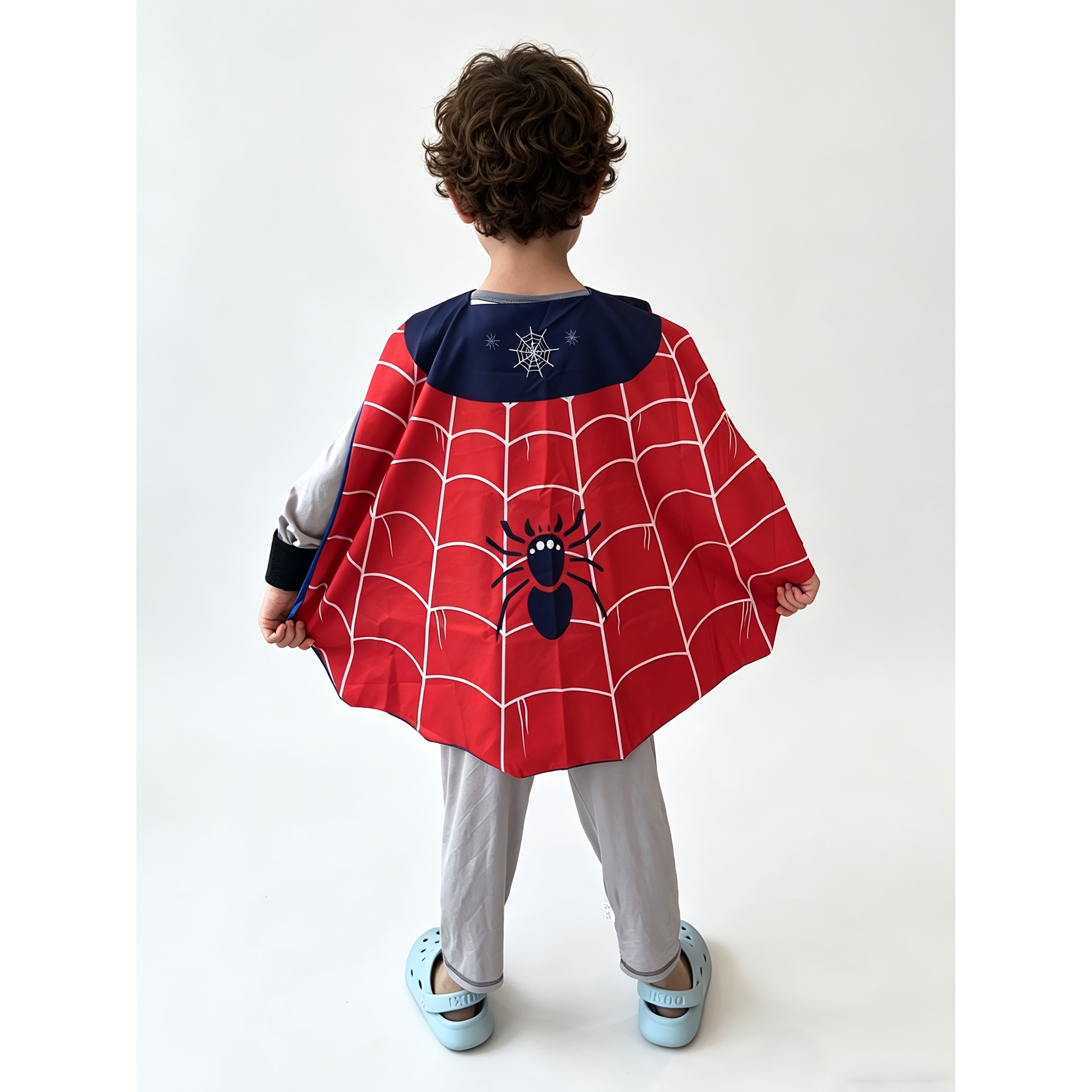 Image of Kids Boys Cloak Dress Up Costume Toy Game Superhero Set Carnival Birthday Party Role Playing Cartoon Eye Mask Cloak