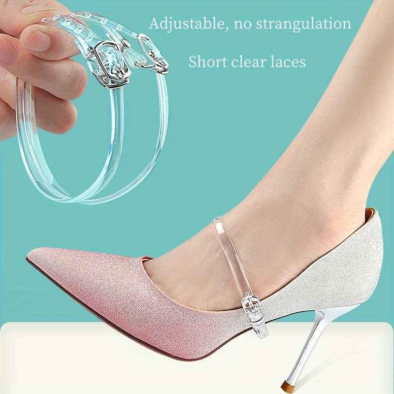 

Silicone Invisible Shoelaces For High Heels - Twist Lock Design, Lightweight, Solid Color, Adjustable Anti-drop Straps, Minimalist Style, Easy Wash