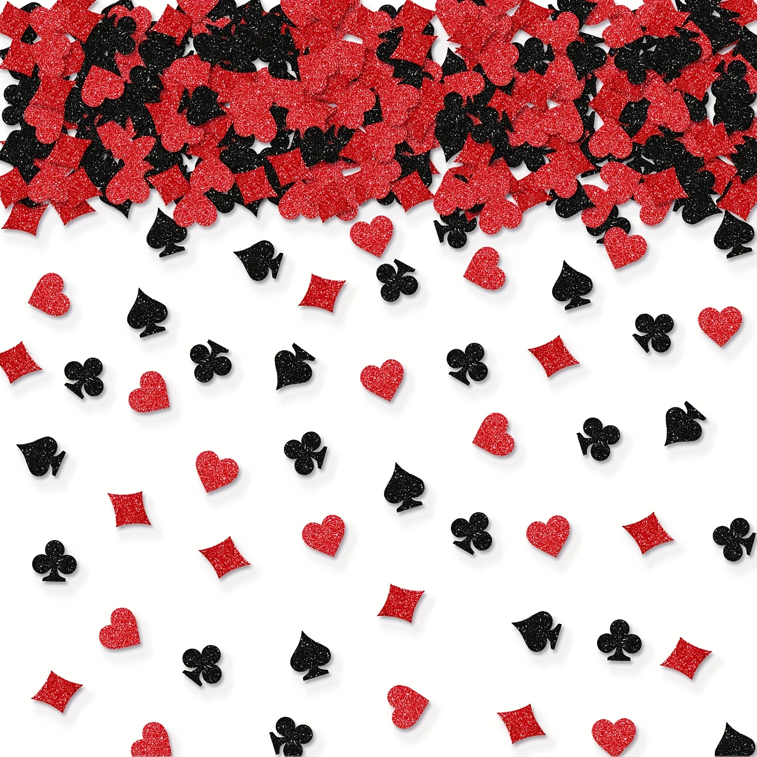 100pcs Poker Confetti, Black And Red Glitter Confetti, Wedding/birthday Party Themed Table Decoration