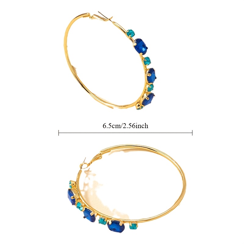 Women's Inlaid Colored Synthetic Zirconia Round Earrings