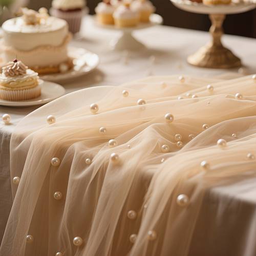 white beaded tulle suitable for table runners ceremony backdrops home decor room decor birthday party decorations and valentines day ceremony arrangements to create a romantic atmosphere