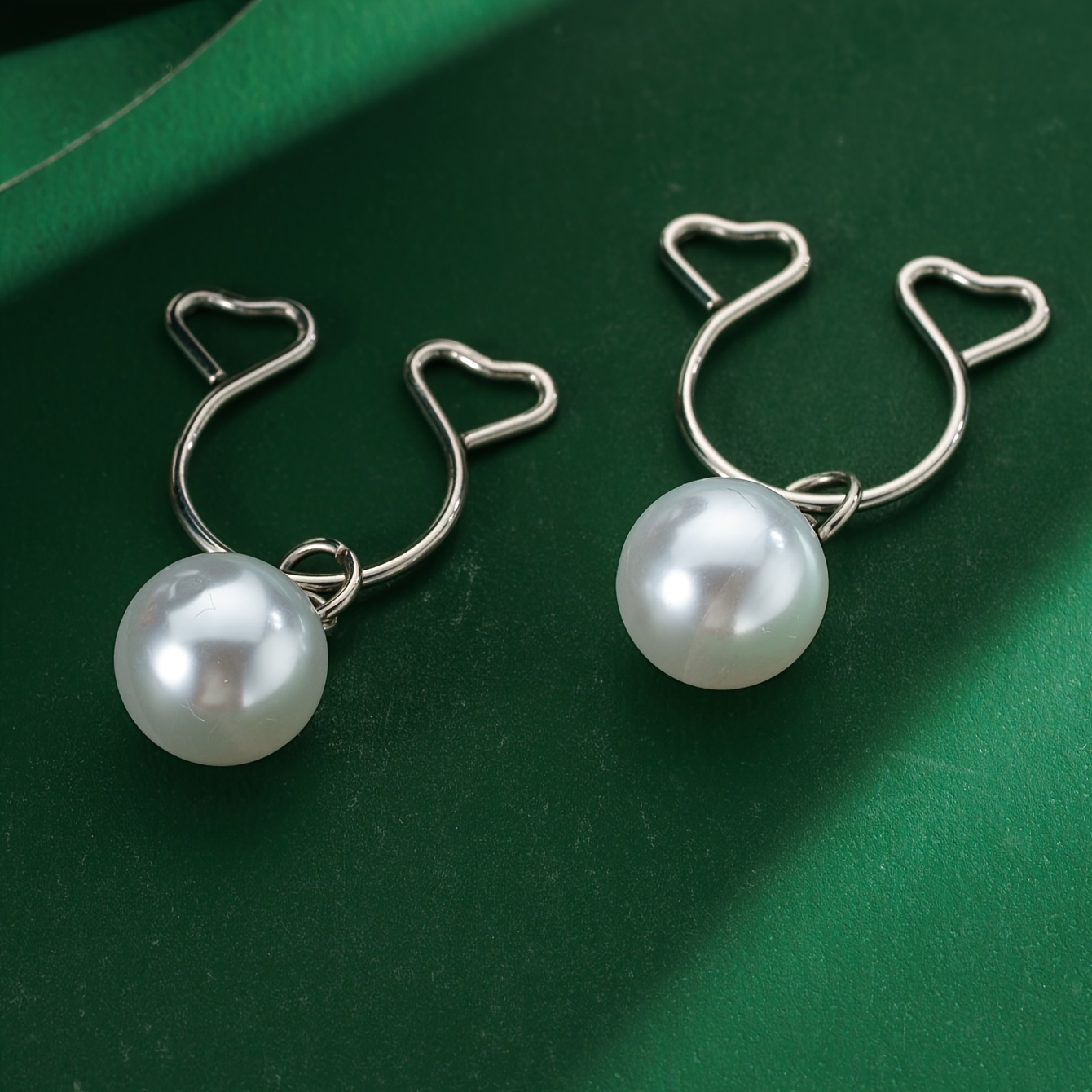 TEMU 1 Pair Of Stylish And Unique Teardrop/round No-piercing Clips, Perfect For Women' Wear, Parties, Valentine's Day, Holidays