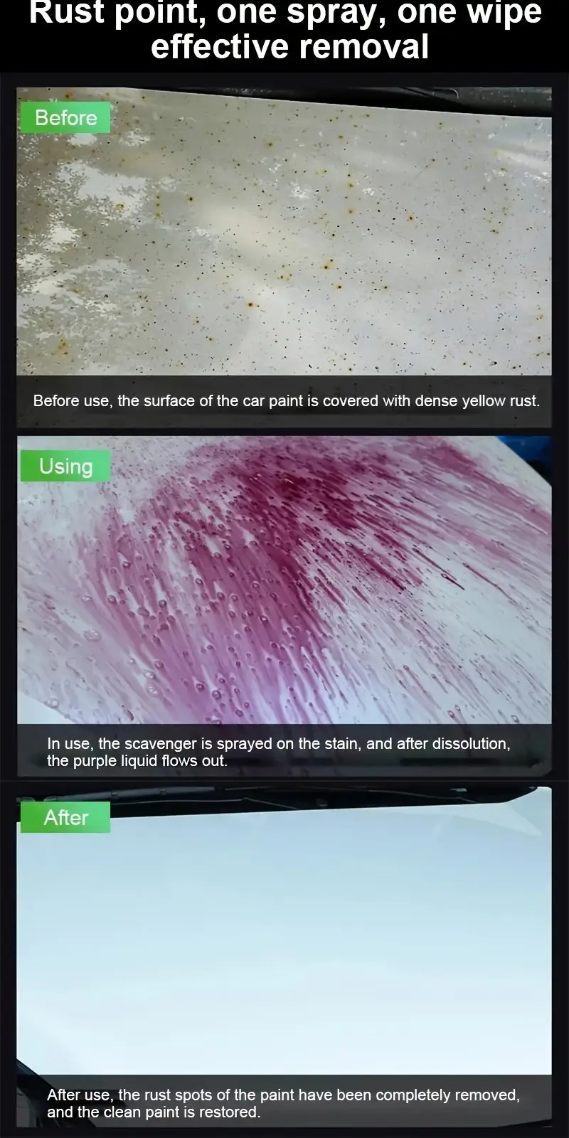 rust removal spray for remove iron particles from car paint motorcycle rv suitable for multiple details 1