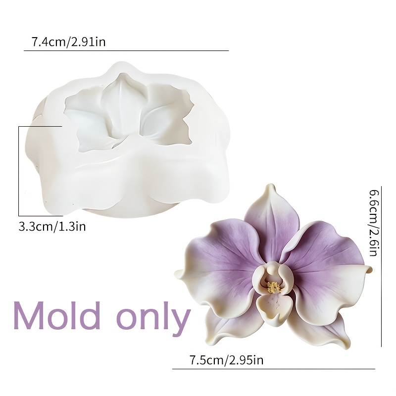 E-shop Mini-Orchideenform aus Silikon für Harzguss & Kerzen-/Seifenherstellung - Wiederverwendbare DIY-Blumenform mit feiner Textur, weiche Entformung