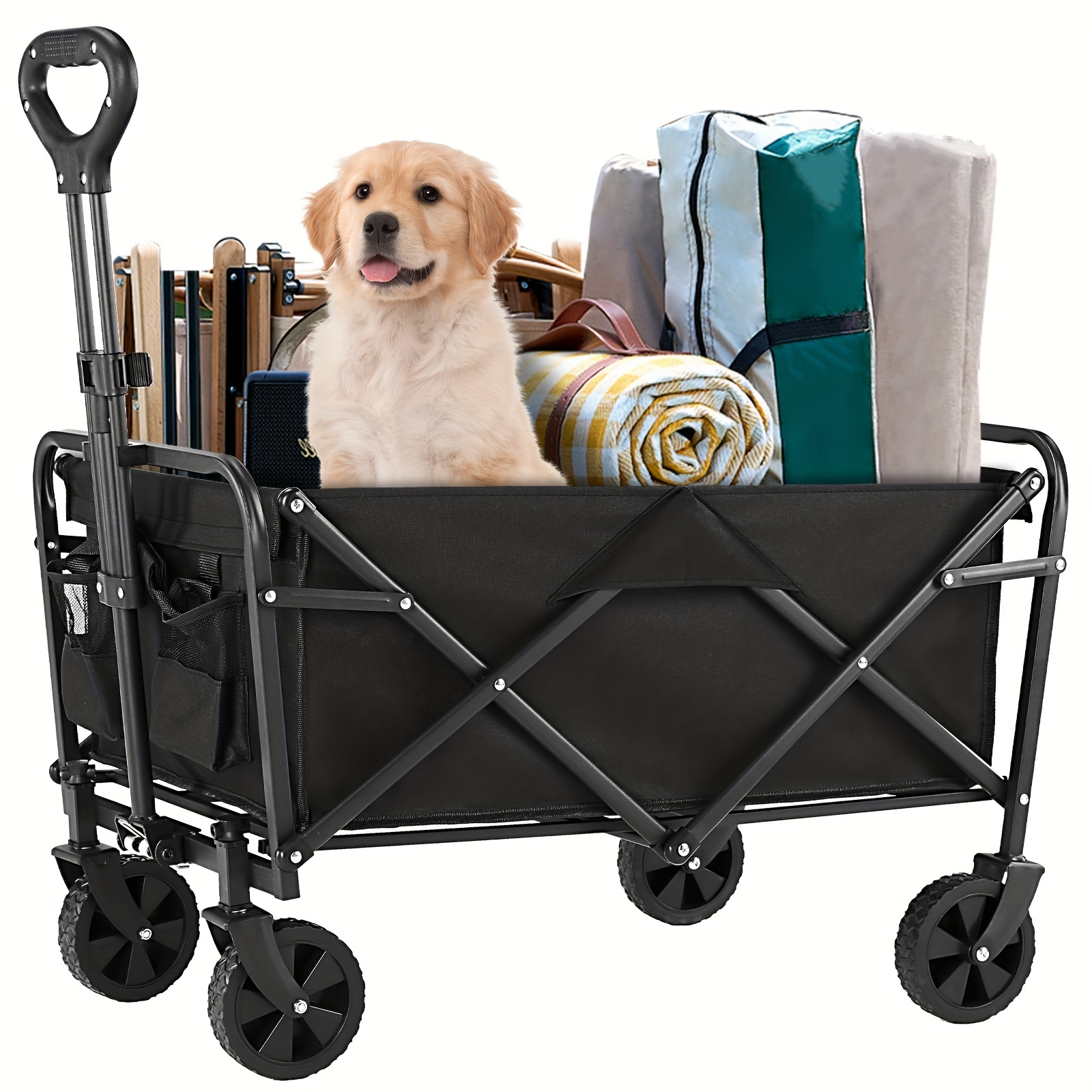 

Antonia Collapsible Foldable Pet Wagon Cart - Heavy Duty Utility Wagon For Dogs And Cats | Outdoor, Garden, Beach, Camping, And Hiking Use