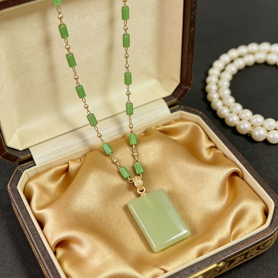 TEMU Collar con Colgante Verde Elegante - Joyería Minimalista para a Día para Adolescentes, Regalo de Navidad, Chic para a Día, Joyería para a Día,
