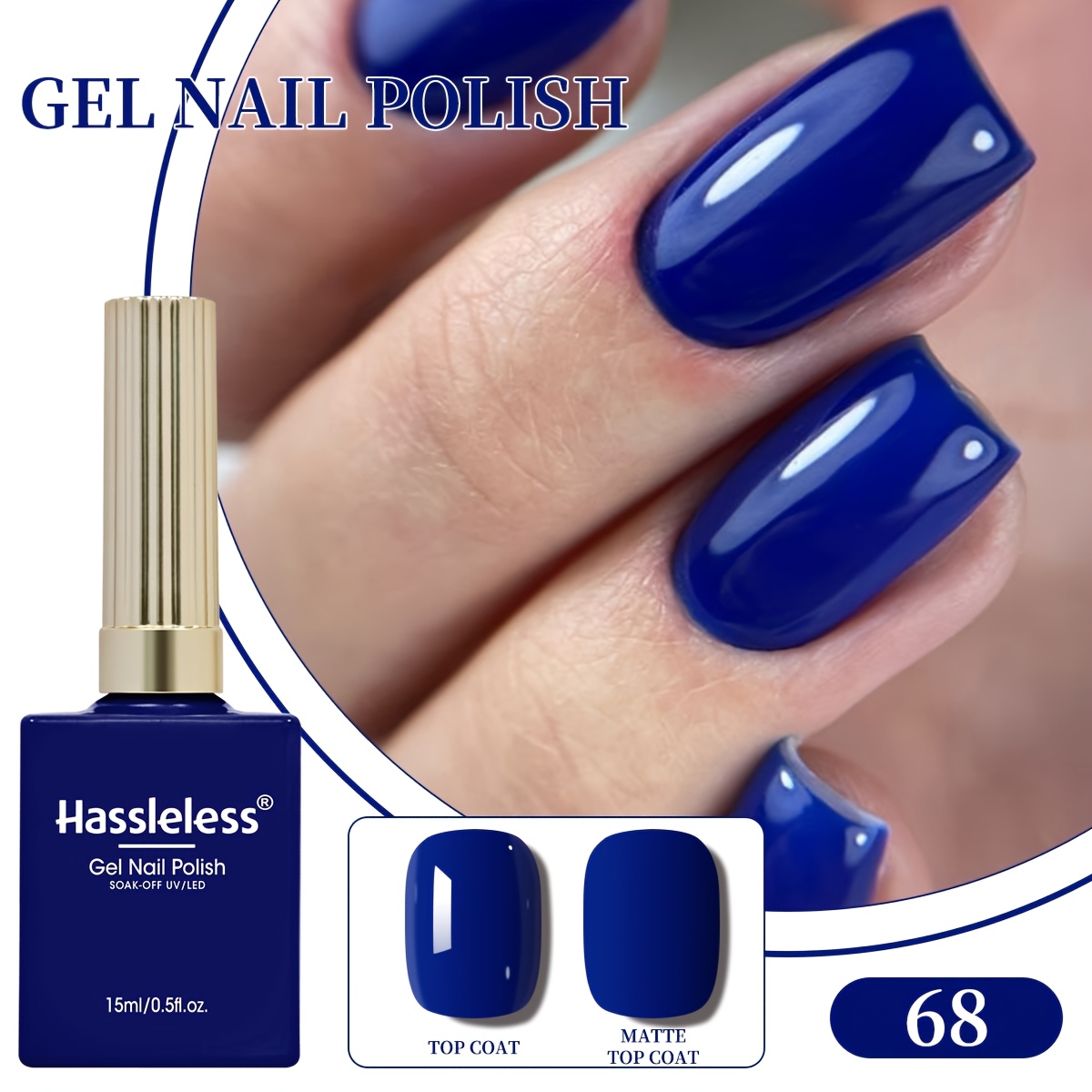 Image of Hassleless Single Gel Nail Polish - 15ml Per Unit, Long-lasting And Durable, Non-damaging To Nails, Ideal For Home Manicuring, Perfect Gift For Women. Nail Art, Unisex Manicure, Glass Square Bottle
