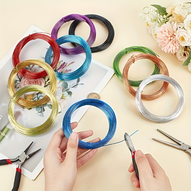 Image of 10-roll 0.8mm X 5m Colored Aluminum Craft Wire For Artistic Projects & Decorative Metal Thread With A Smooth End For Crafts And Creative Weaving