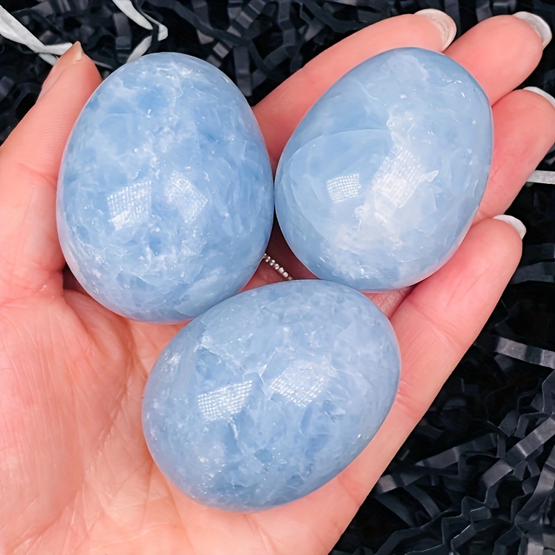 1pc 1.96-2.75in Amazing Egg Shape Natural Stone, Gorgeous Retro Home  Decoration Crafts, Meditation Chakra Rock Crystal, Ideal Choice For Gift