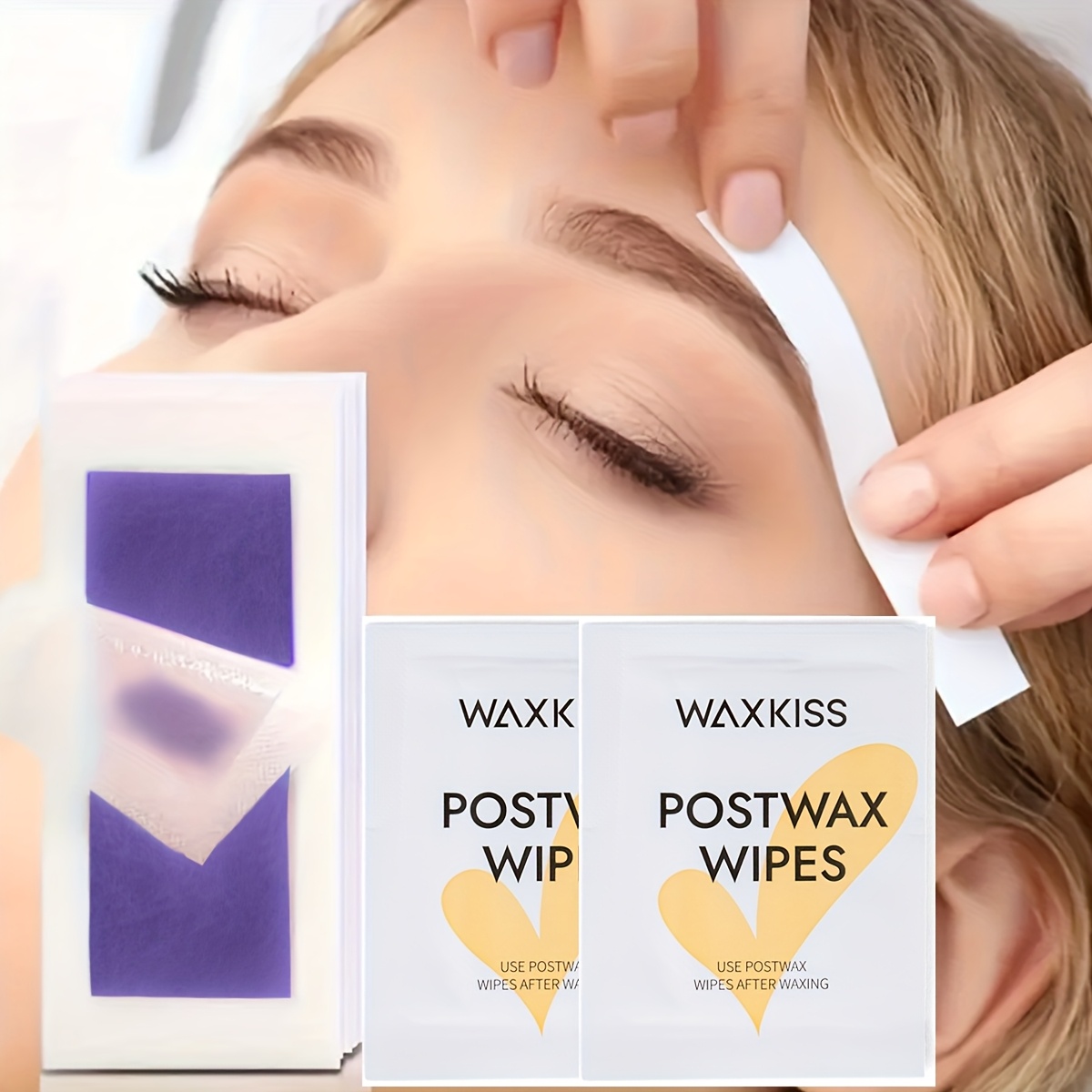 20+2pcs Lavender Scented Waxing Kit Facial Hair Removal Strips For Lips, Eyebrows, Mustache & Body, Gentle & Portable For Summer, Types