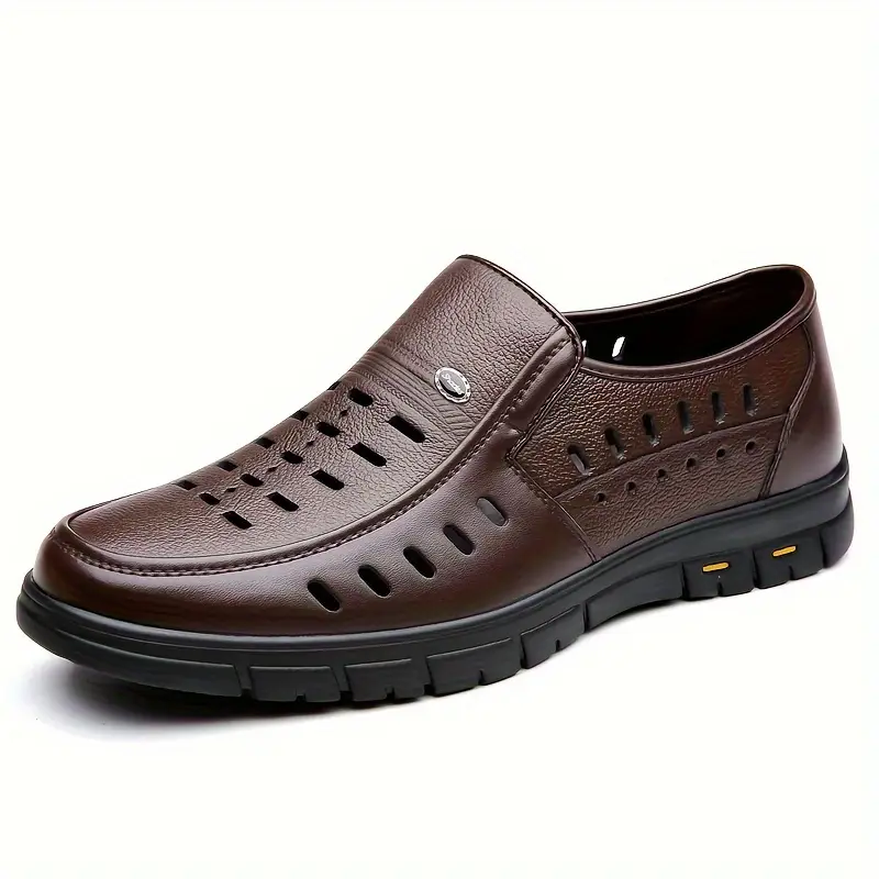mens slip on sandals for summer non slip solid breathable for outdoor walking day casual details 4