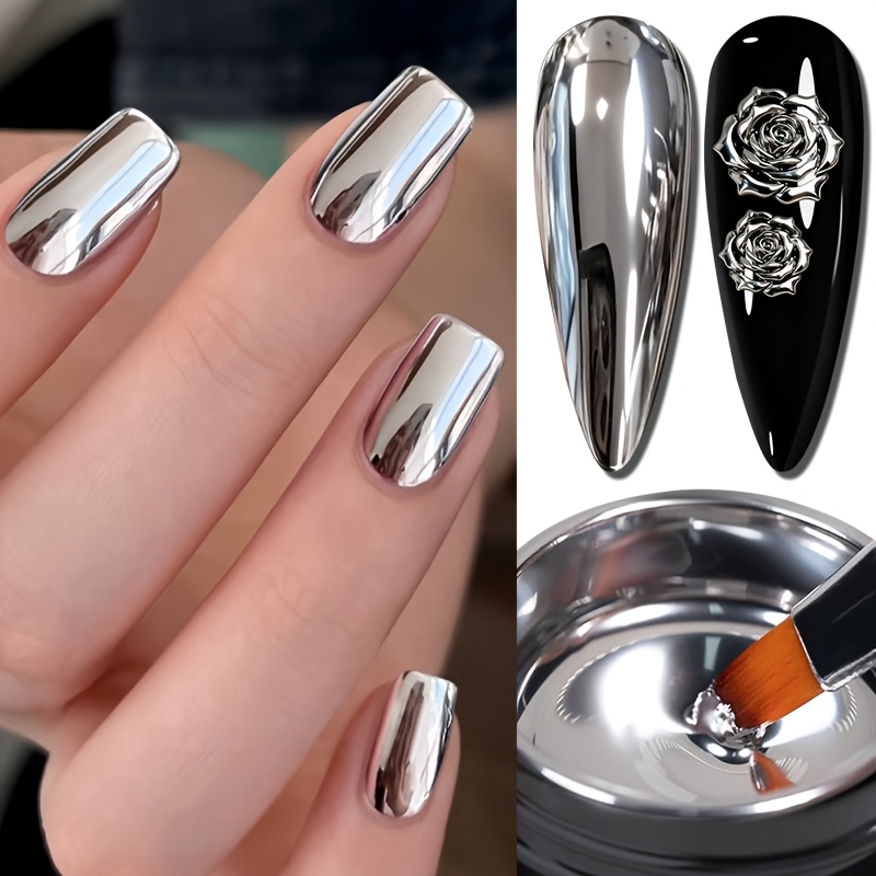 Awstorg 5ml Silvery Metallic Painting Gel Polish Super Gel Nail Polish Soak Off Painting Polish Gel Nail Art Varnish