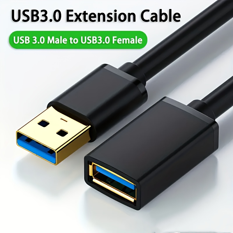 USB 3.0 Extension Cable Compatible for USB- Devices - High-Speed 10 Faster Data Transfer & Fast Charge (2-in-1), Compatible with Smartphones, Tablets, Computers, Keyboards, Mice, USB Drives - Backward Compatible with USB 2.0/1.1 (Flat Cable)