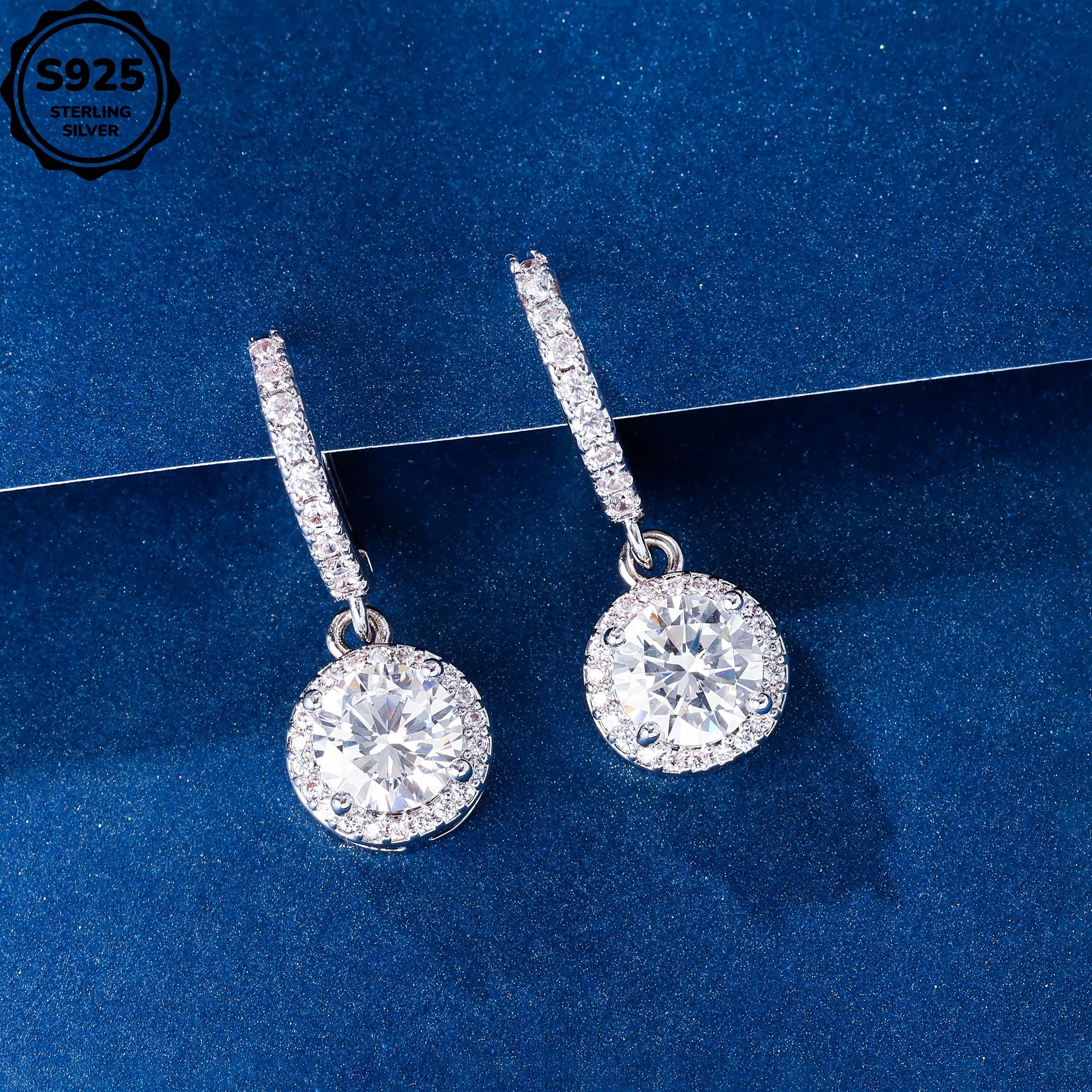925 sterling silver womens round pendant earrings perfect valentines day gift exquisite anniversary gift creative and trendy   to give to girlfriend wife and mother with exquisite gift box included Product details 3