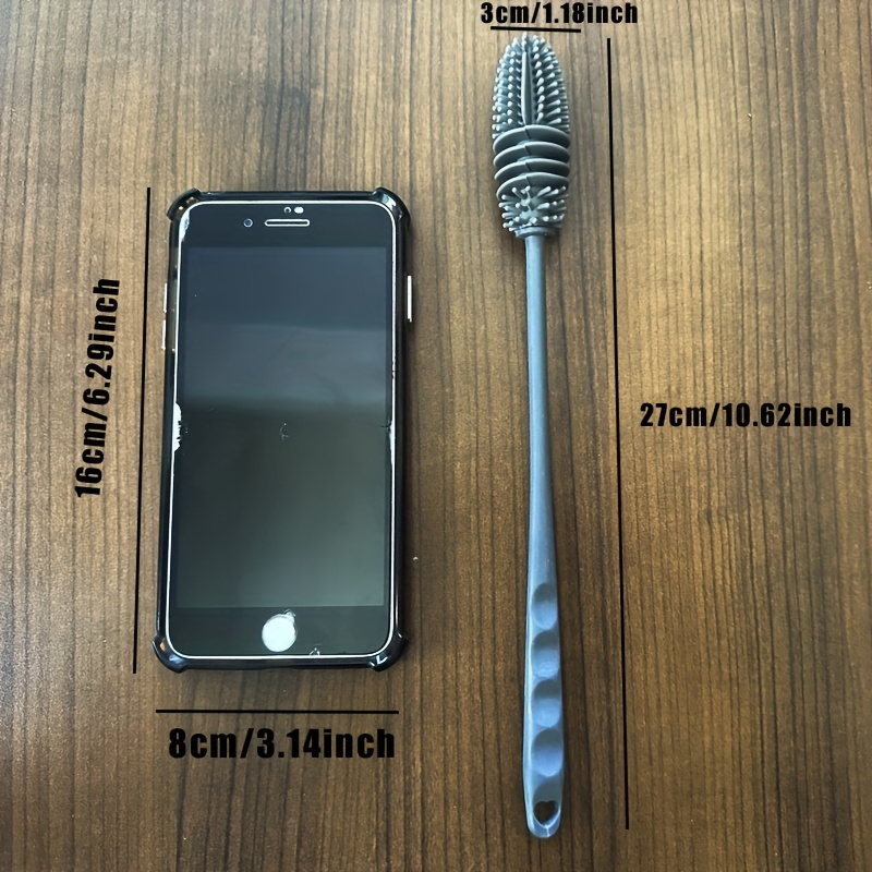 Easy-Clean Silicone Bottle Brush with Long Handle - Perfect for Sports & Outdoor Use