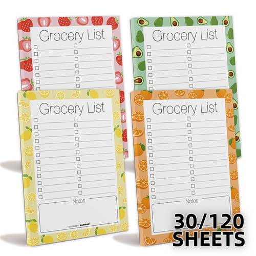1 4 pack fruit magnetic notepads for fridge shopping to do list reminders grocery list pads strong magnetic back weekly planning food organizer tear off notepad hanging checklist for fridge