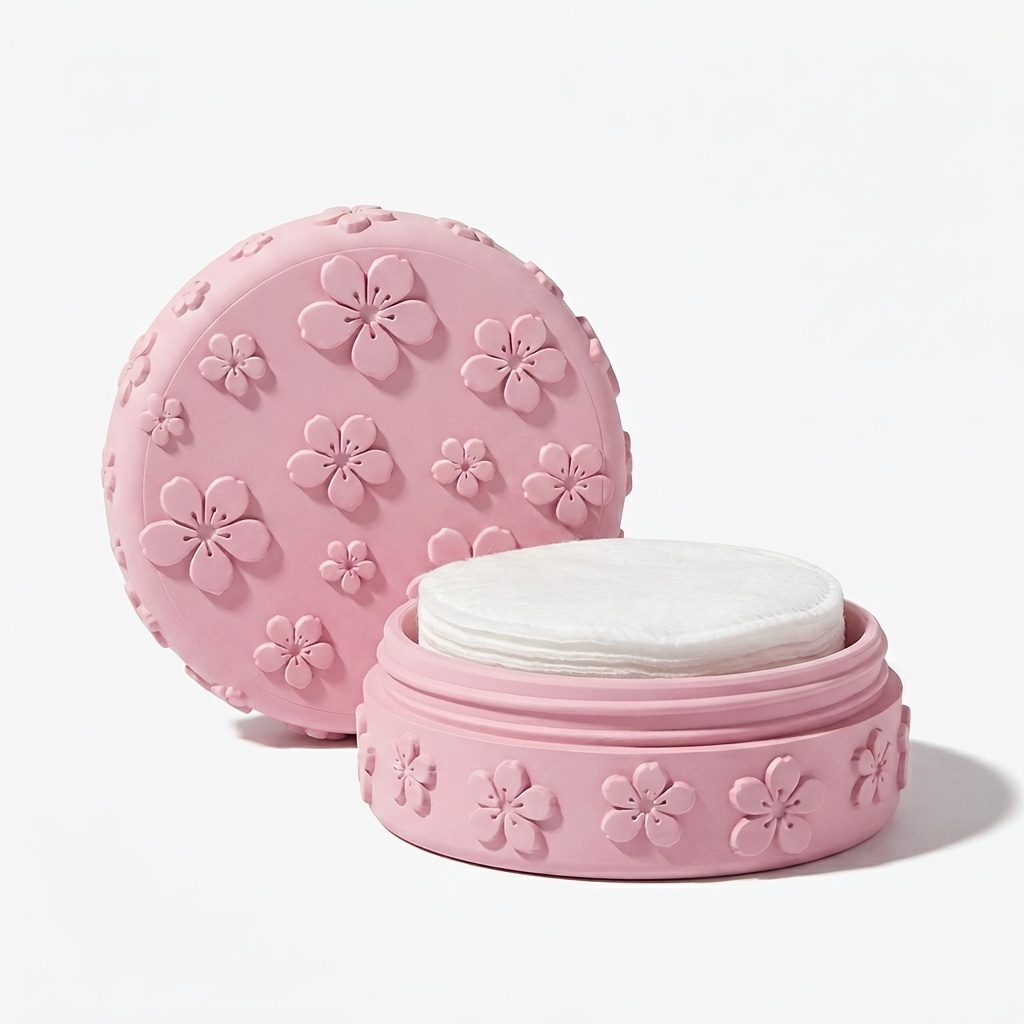 TEMU Organisateur de maquillage 3D imprimé avec en , boîte de rangement cosmétique -poussière avec couvercle pour coiffeuse, salle de bain, bureau,