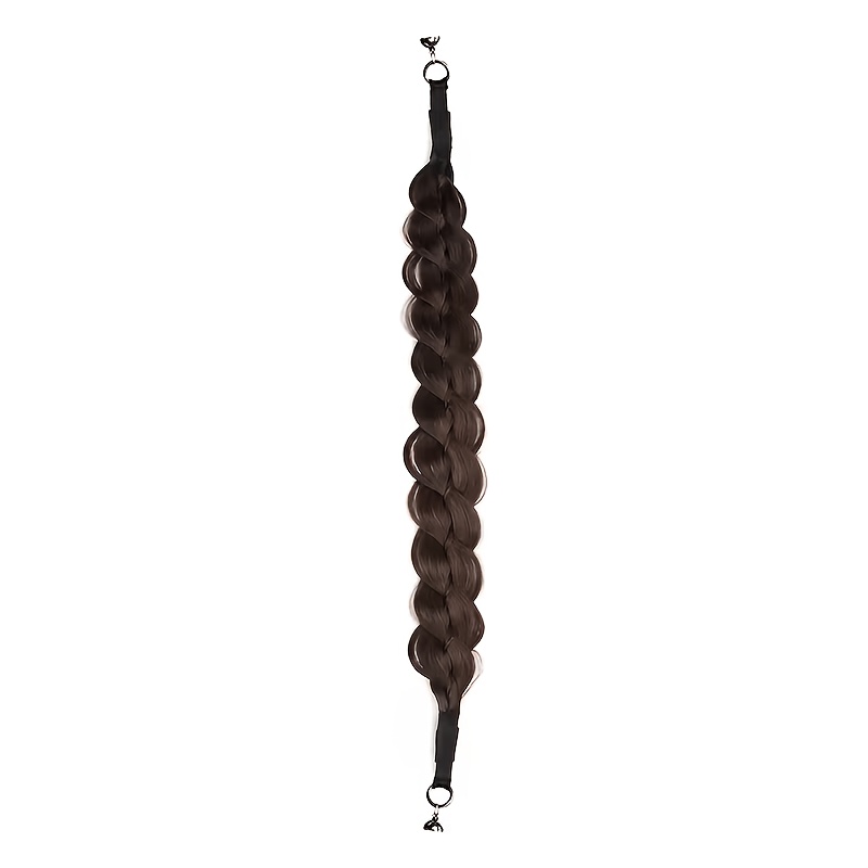 TEMU Bandeau de cheveux tressé en os de poisson magnétique pour femmes, bandeau de cheveux tressé synthétique réglable, postiche pour une coiffure