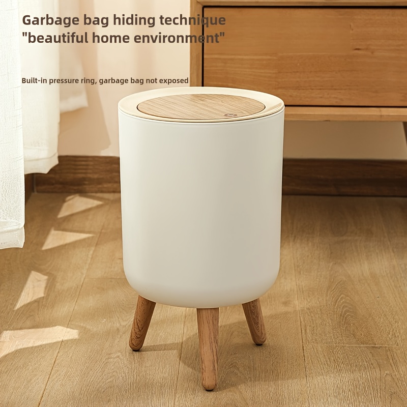 

1pc Trash Can - -, , Plastic, -top Opening, No Needed, For //kitchen/bathroom/bedroom/ , Storage