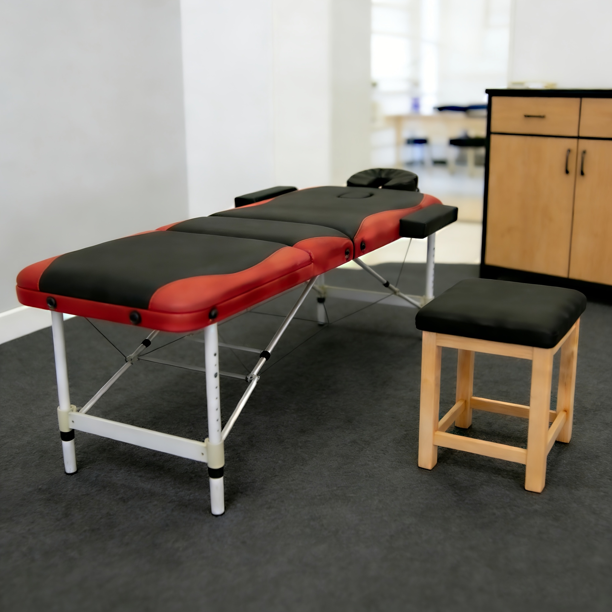 Foldable Height-adjustable Massage Table With Headrest 215 X 60cm, Load Capacity Up To 225kg Made Of Aluminium Foam For Cosmetics And Massage At Home